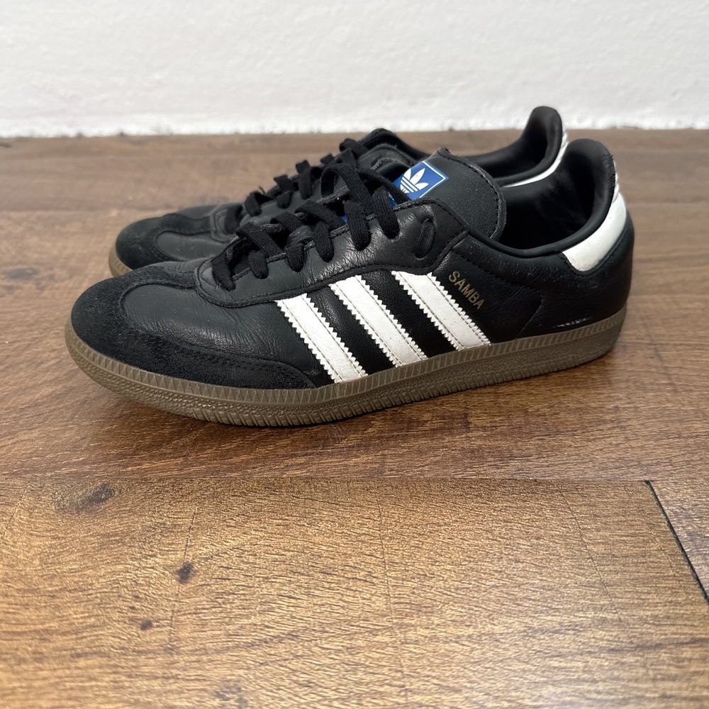 adidas Samba OG Size 5.5 Black White Gum Low IE3676 Sneakers Shoes